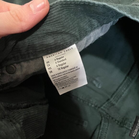AE Green Corduroy Mom Jeans - Picture 3 of 3